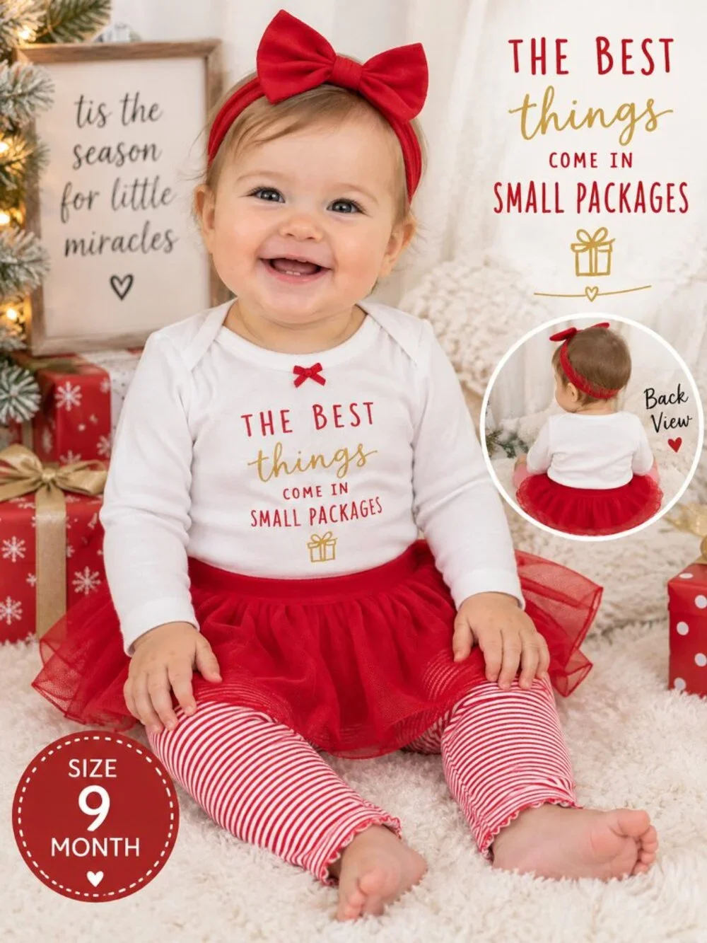 Carter’s Baby Girl Red Tutu Leggings Onesie Set NWT 9M
